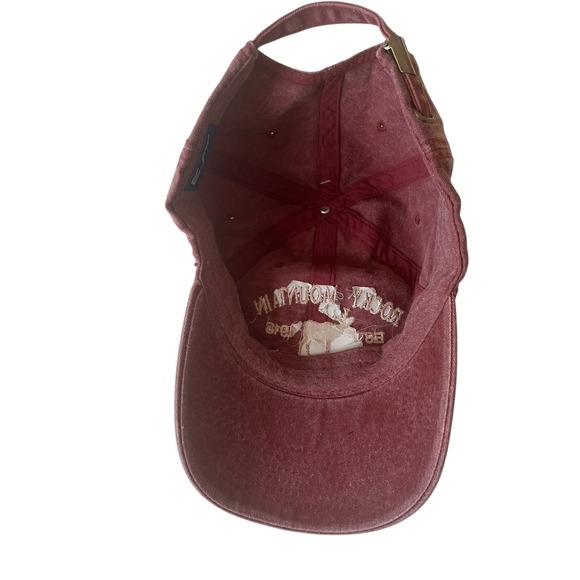 NWT Rocky Mountain National Park Size S Hat Distressed Red Maroon Adjustable - Picture 5 of 8